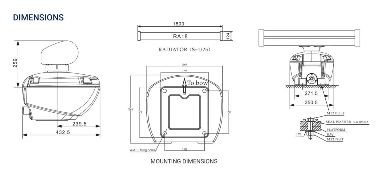 KRA-3002 6KW /KRA-4001 Радарная антенна с открытым массивом 12 5 кВт дисплеем AIS и