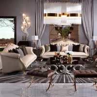 french neoclassical high grade leather single double three person sofa living room size family combination furniture