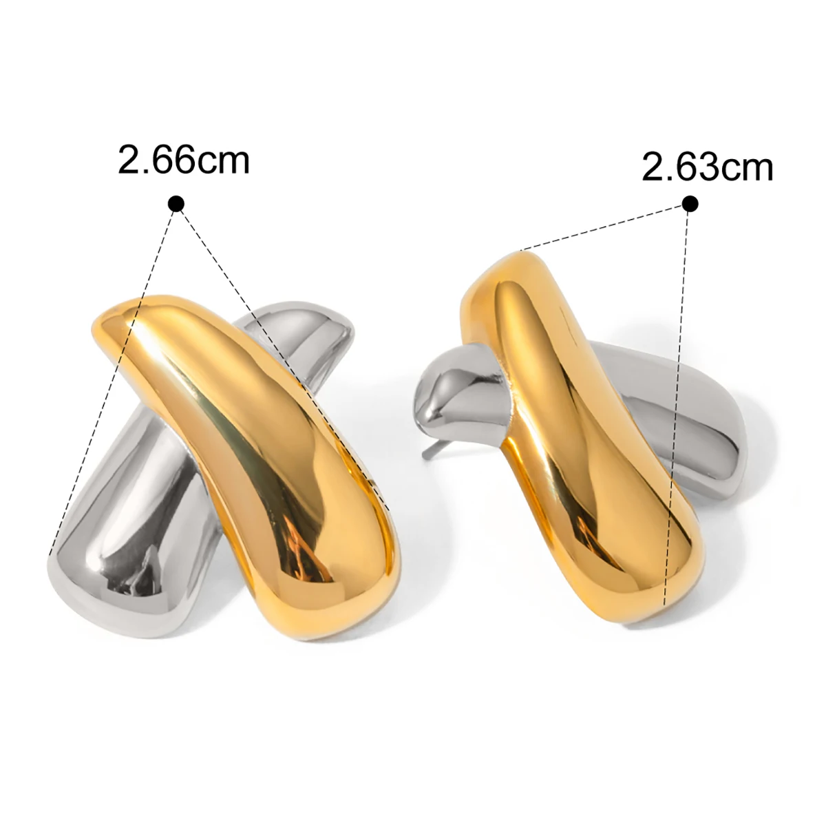 Yori модные серьги-гвоздики из нержавеющей стали X-образной формы устойчивые к