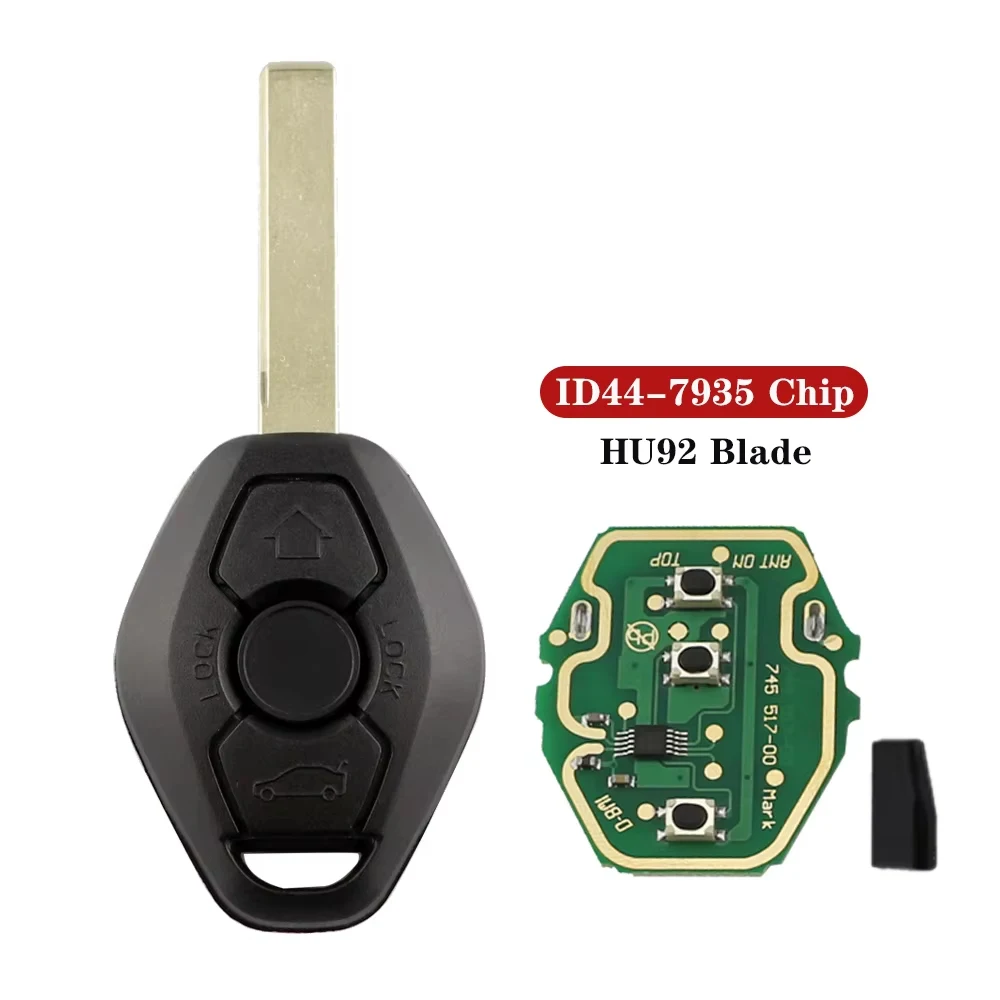 

Дистанционный ключ от автомобиля для BMW X5 E53 X3 E83 E38 Z3 E60 E39 E46 Z4 Z1 Z2 Z5 E65 1 3 5 7 Series EWS System 315/433 МГц ID44 Чип HU58 HU92