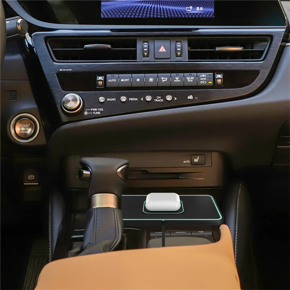 

For Phone Wireless Charger Pad Car Launch Pad Body Moldings & Trims Wireless With Cable 158 × 76 × 6mm 15W Black