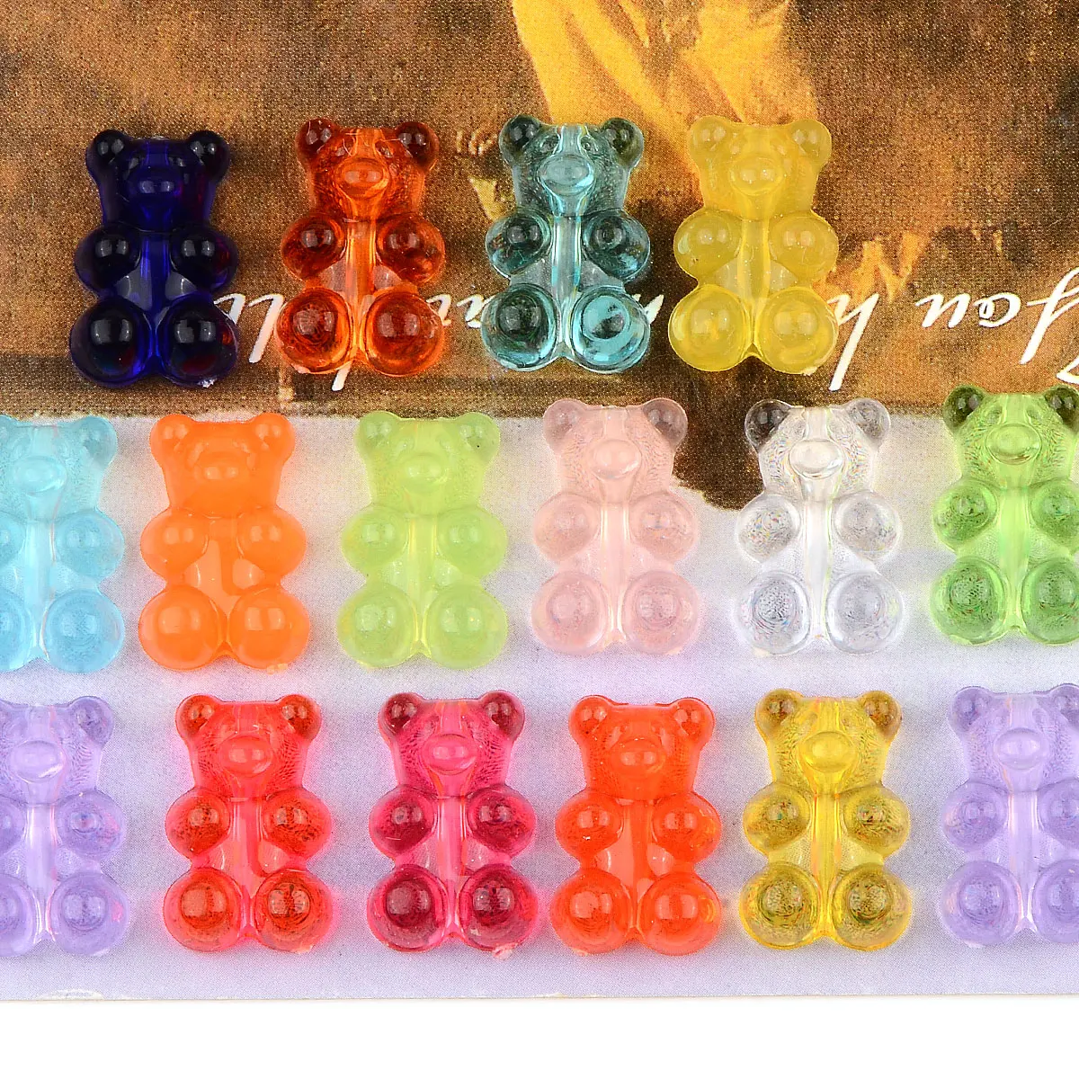 30 шт. 1 2x1 8 см разные цвета полупрозрачные мультяшные милые акриловые бусины с