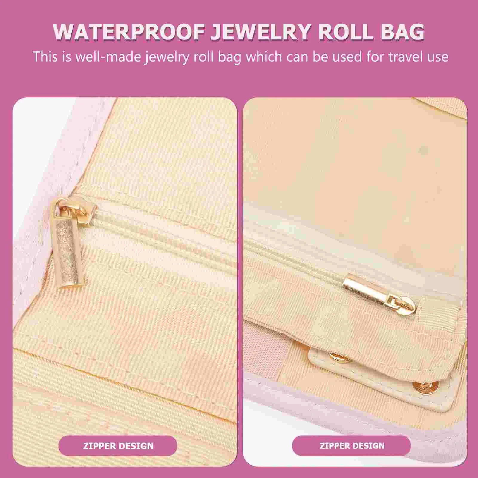 Jewelry Organizer Hanging Roll Casefoldable Travelhanger Rings Earringsbracelets Brooches Portable 