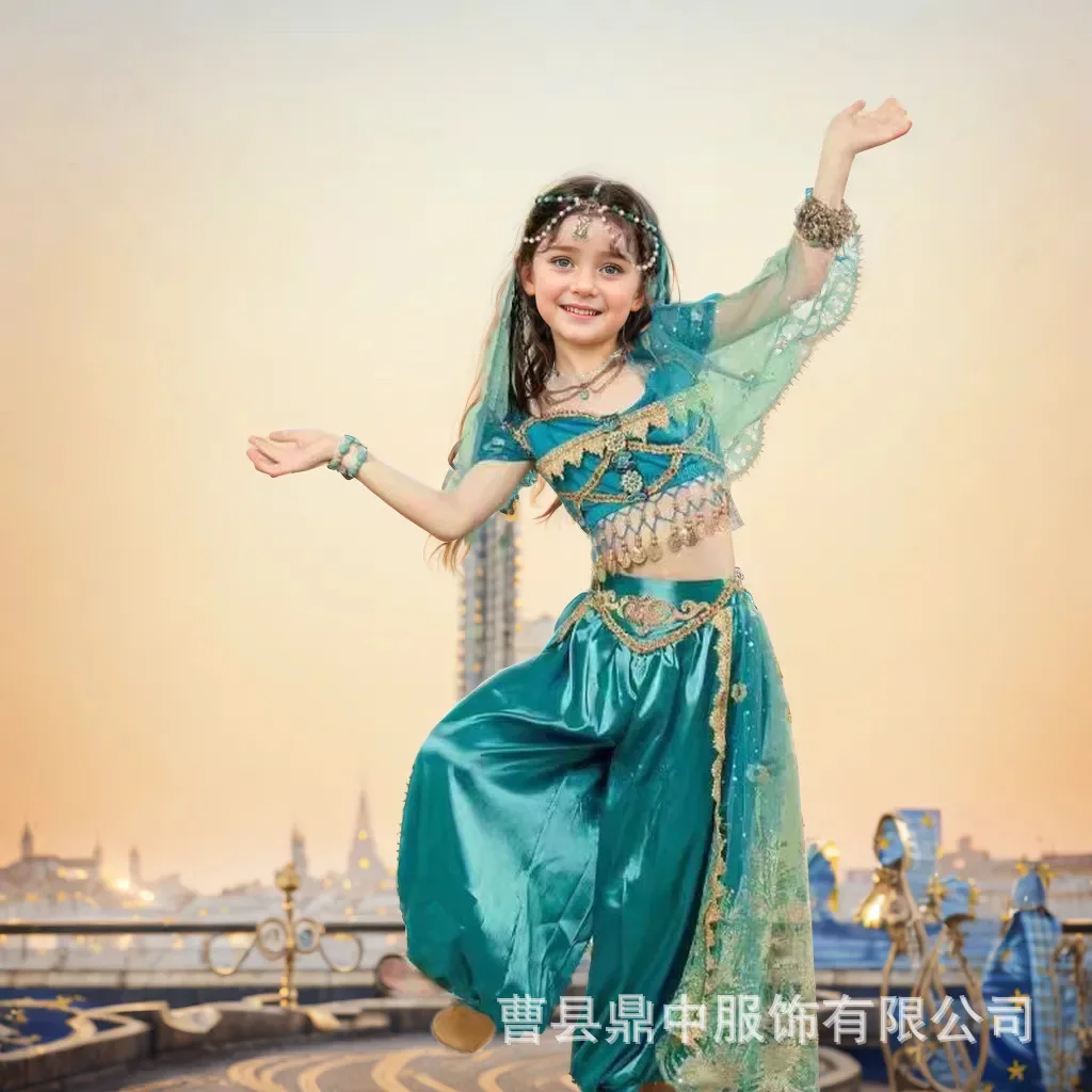 Детский наряд для индийских танцев Экзотический выступлений платье принцессы