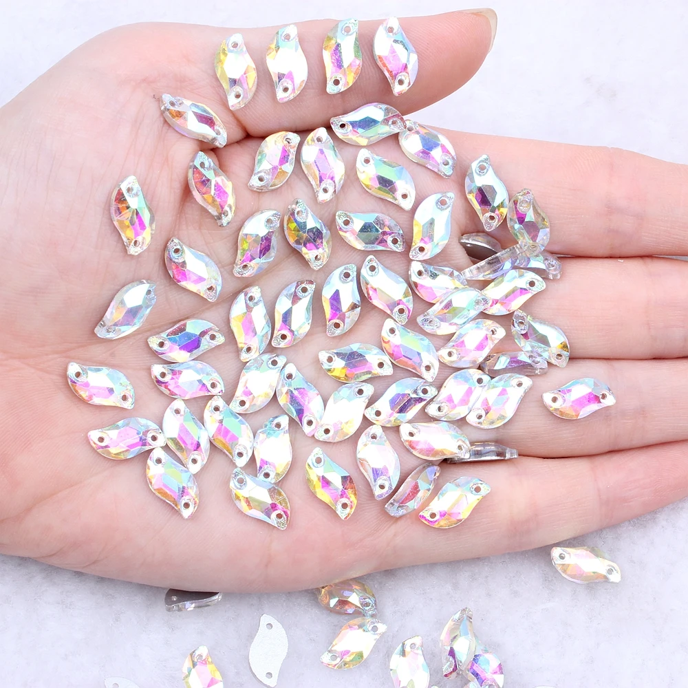 

Hot Sale Sew On S-Shaped Glass Beads Flatback Faces Rhinestone Crystal Crystal AB For DIY Garment Fashion Wedding Dress
