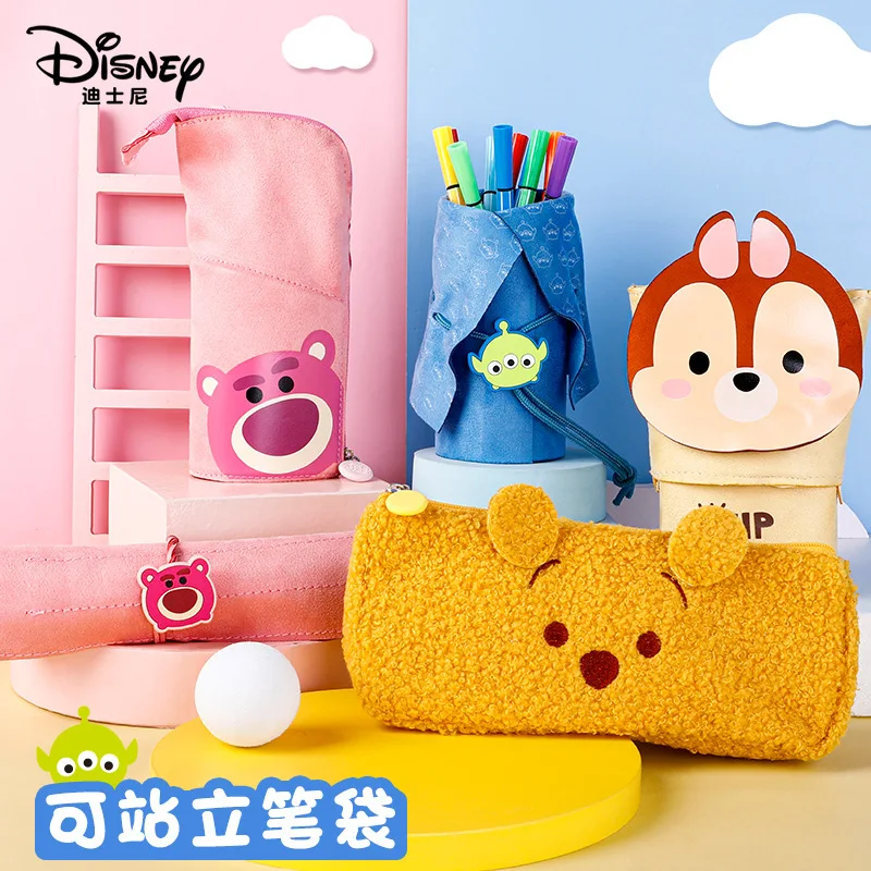 

Чехол для карандаша с мультипликационным изображением Диснея, 2022, Подлинная сумка для ручек, Винни-Пух, инопланетянин, лотсо, чип, канцелярские принадлежности для школьников