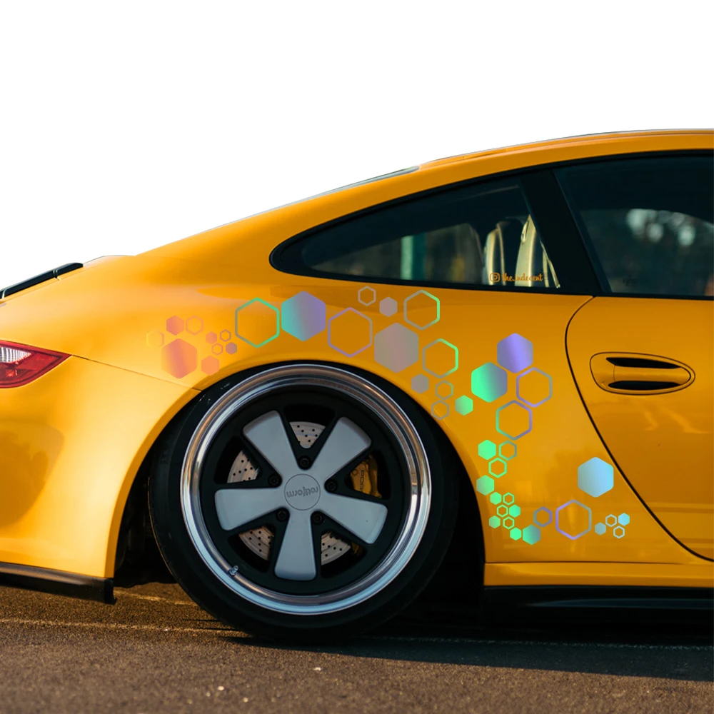 Креативные открытые сотовые наклейки виниловые комбинированные шестигранные