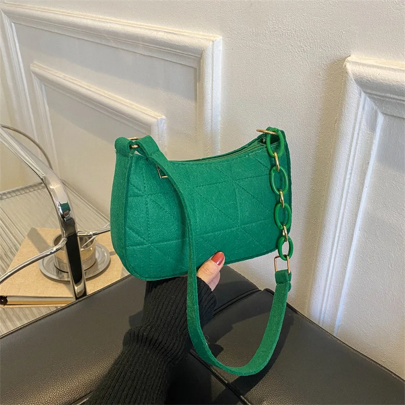 

Leisure 2023 Bags Small For Handbag Shoulder Bag Armpit Square New Fashion Women Fashion Autumn One Felt