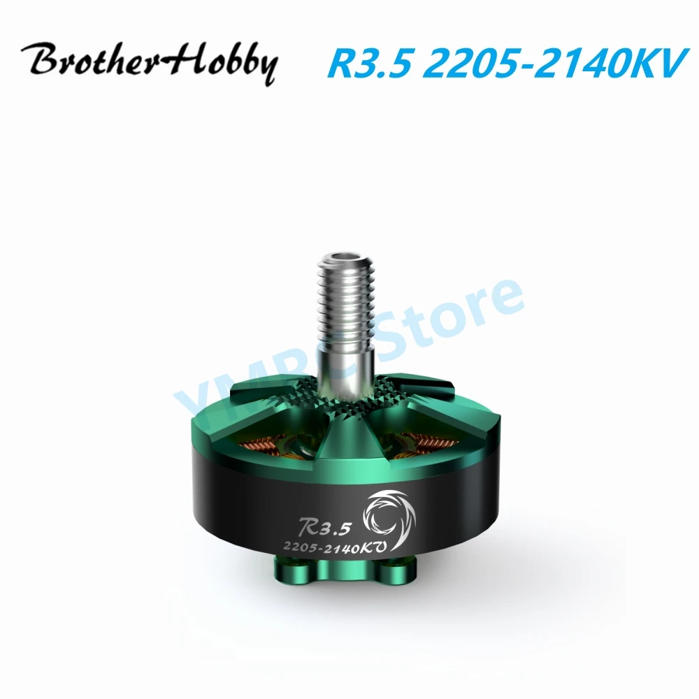 

Бесщеточный двигатель Brother Hobby R3.5 2205 2140KV 6S с полым валом из титанового сплава для гоночного дрона FPV