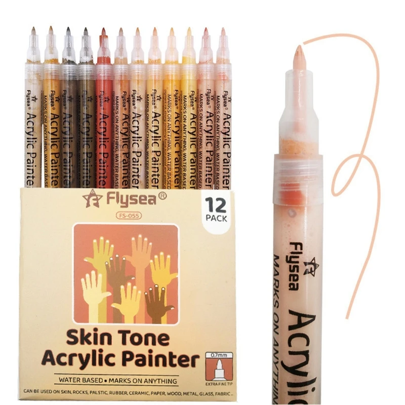 

Набор цветных акриловых маркеров для рисования, набор ручек для бумаги, металла, ткани, холста, скрапбукинга, рукоделия, изготовления открыток, 12 шт.