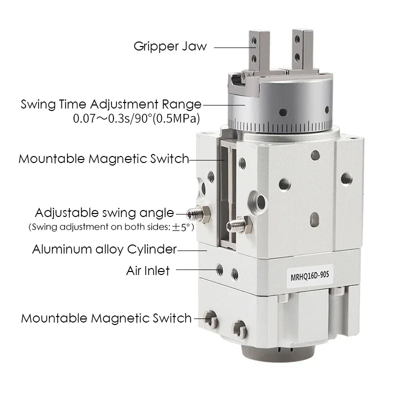 Поворотные приводы серии MRHQ Воздушные захваты углового типа MRHQ10D-90S-N MRHQ16D-90S-N MRHQ20