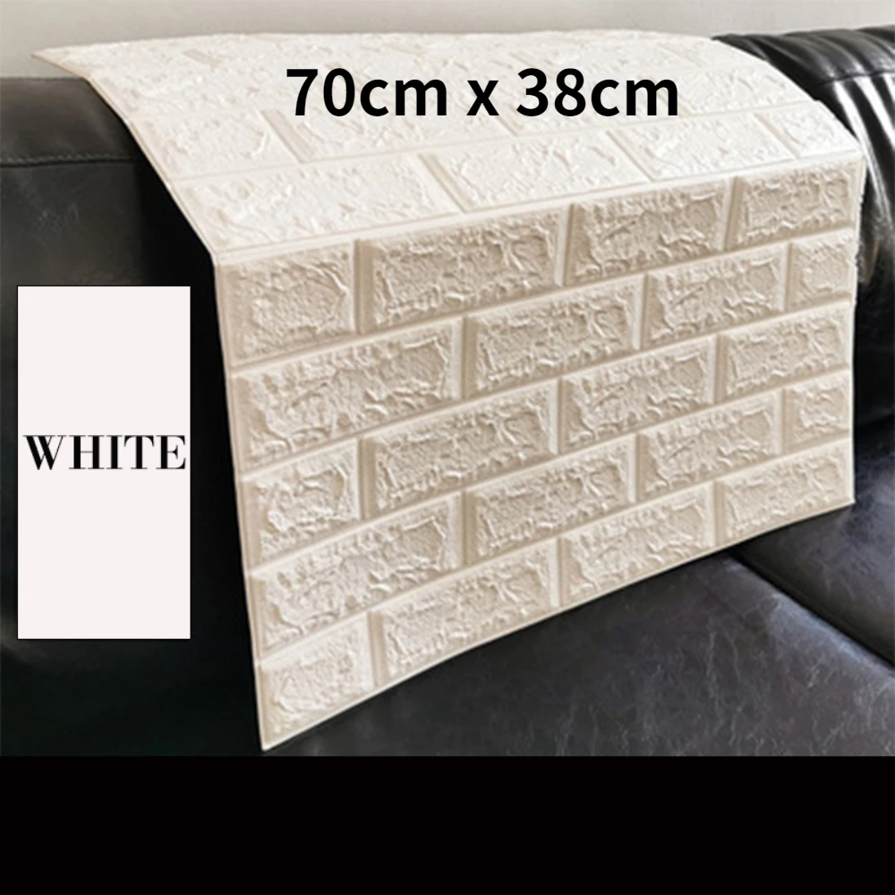 

35x38cm 3D Faux Brick Wall Stickers Bedroom Waterproof Self-adhesive Living Room Kitchen TV Background Wall Decorative Wallpaper