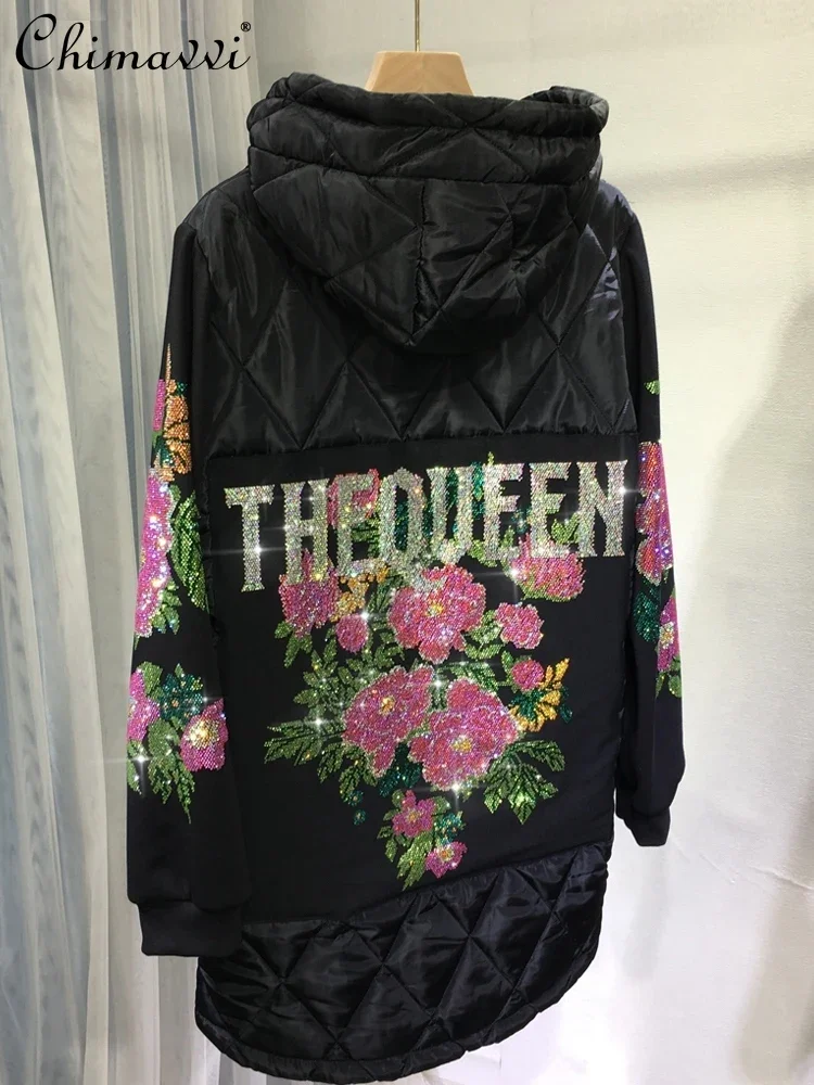 Женская стеганая куртка с длинным рукавом