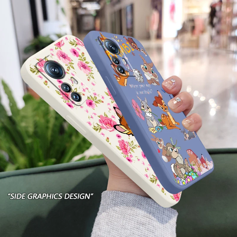 

Disney Bambi Cute Cartoon Liquid Rope Phone Case For Xiaomi Mi 12S 12X 12T 12 11i 11T 11 10 10S 10T Pro Lite Ultra 5G Cover