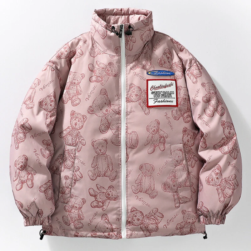 

Высококачественный защищенный от холода пуховик для мужчин повседневное пальто мультяшный короткий стиль утолщенный капюшон зимняя новая Теплая мужская одежда