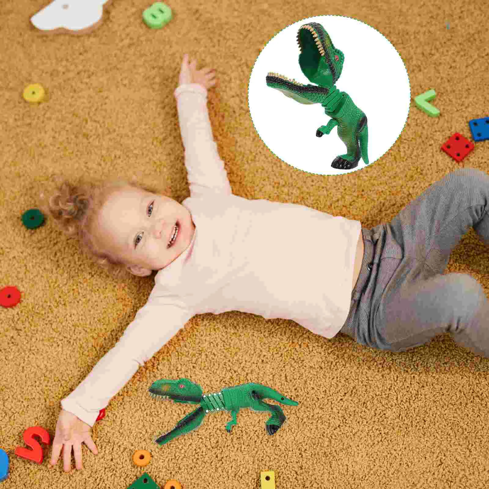 Манипулятор клипсы игрушки динозавр акула розыгрыш телескопический пластиковый