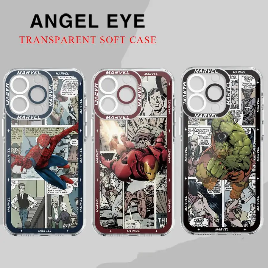 Прозрачный мягкий роскошный чехол с изображением героев мультфильмов Marvel