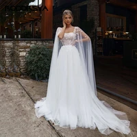 roddrsya ivory princess wedding dresses with cape tulle backless sexy boho vestidos de novia bride party gowns