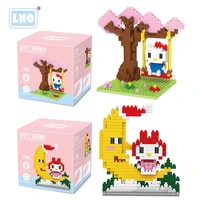 hello kitty cartoon building blocks kawaii bricks anime mini action figures heads assembly educational toys kids birthday gifts