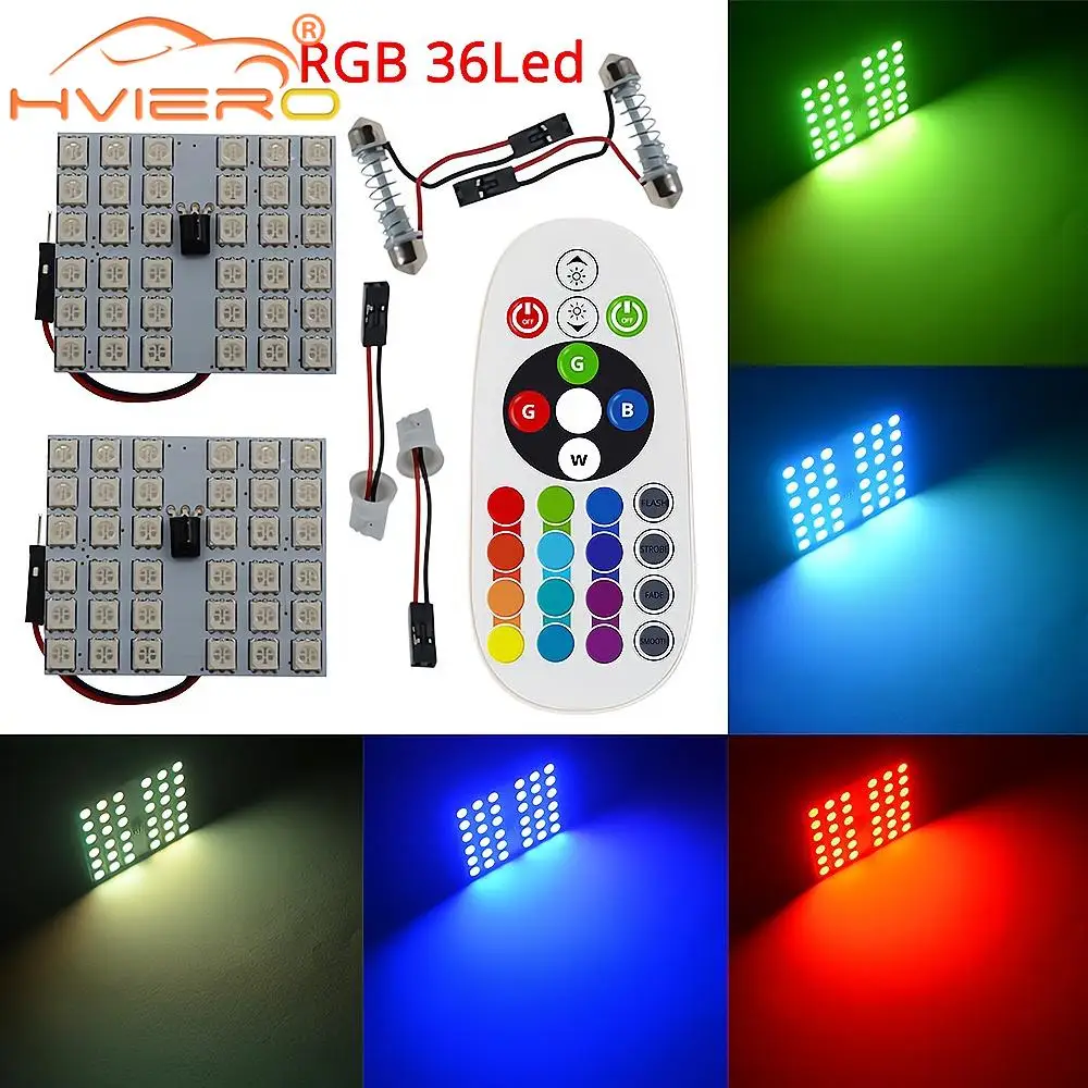 Универсальная Светодиодная Автомобильная Лампа T10 BA9S RGB 12SMD 15SMD 24SMD 36SMD 5050 12 В