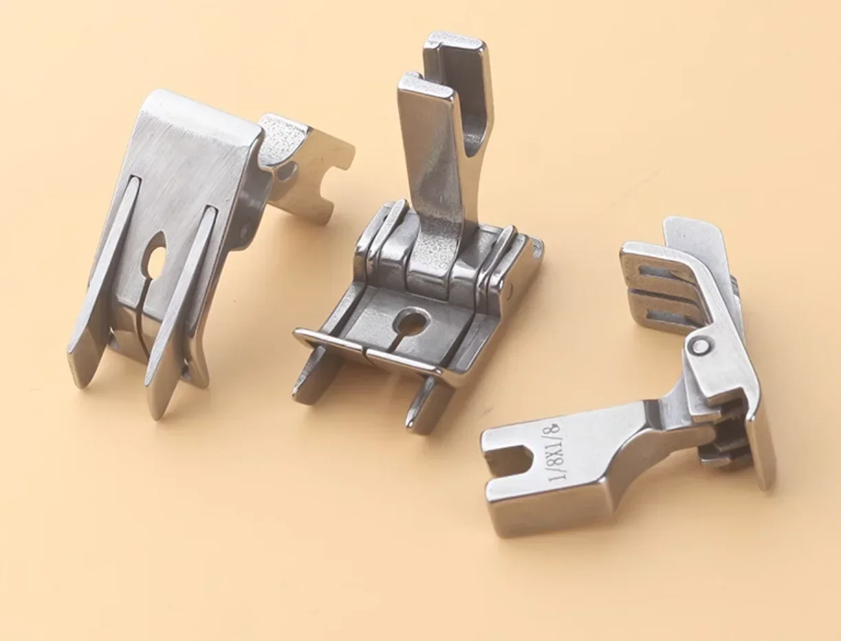 Фото Прижимная лапка Double Stop Center Seam Presser Foot с левым и правым обрезным ножом для прямострочных швейных машин №4