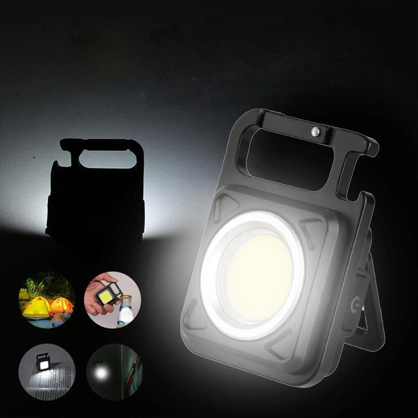 

Mini Work Light LED Camping Light 6cm Flashlight Glare COB Keychain Light USB Charging Emergency Lamps Strong Magnetic Light