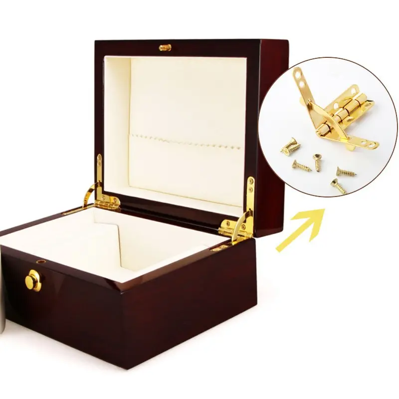 

10 PCS Stainless Steel Hinge Support Frame Jewelry Wine Box Lid 90 Degree Spring Furniture Hardware