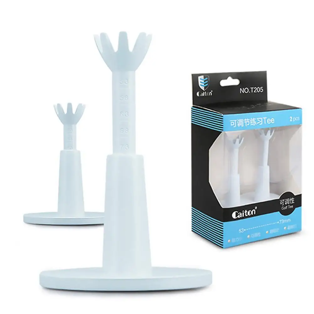 

2pcs Golf Adjustable Range Tees White Plastic Golf Tees Step Down Rubber Golf Practice Tees Gift Golf Accessories