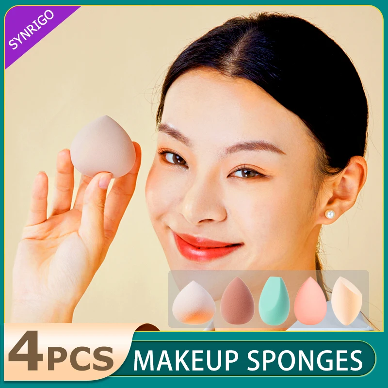 

4pcs Cosmetic Puff Set Makeup Foundation Sponges Women Powder Make Up Tools Wholesale Beauty Essentials