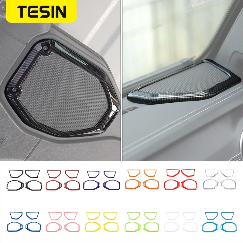 

TESIN 4pcs Car Roof/A pillar Speaker Decoration Covers For Jeep Wrangler JL Gladiator JT 2018-2022 Rubicon ABS Car Accessories