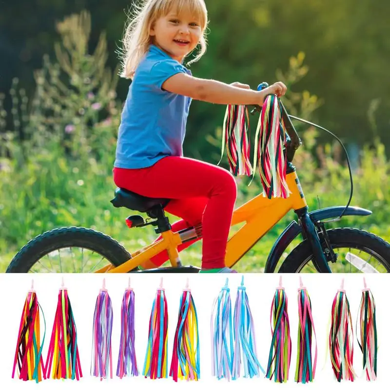 

Bike Basket Handlebar Tassels Colorful Streamers Balance Scooter Handlebars Streamers Tassel Ribbons Accessories For Boys Girls