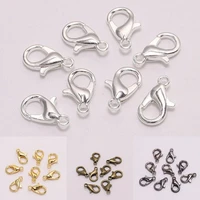 50pcs lobster hooks plated multipurpose diy bracelet necklace key ring lobster clasps jewelry findings