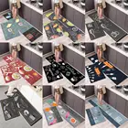 Мультяшный принт, кухонный коврик, напольные коврики, водонепроницаемые Нескользящие кухонные напольные коврики для входной двери, коврик для входной двери, alfombra cocina