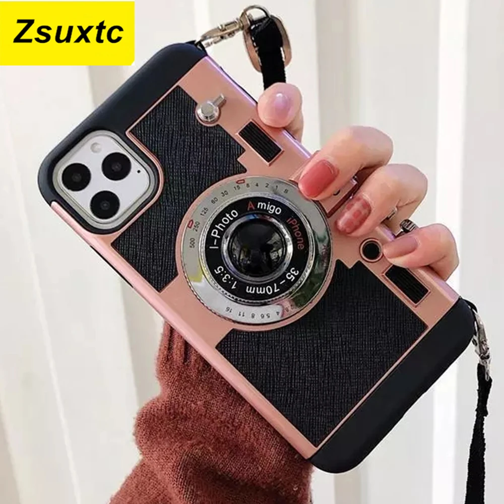 Soft Silicone 3D Camera Phone Case For iPhone 13 11 Pro Max 12 mini XS Max XR X 7 8 Plus 6 6s SE 2020 Cover Emily Cases In Paris