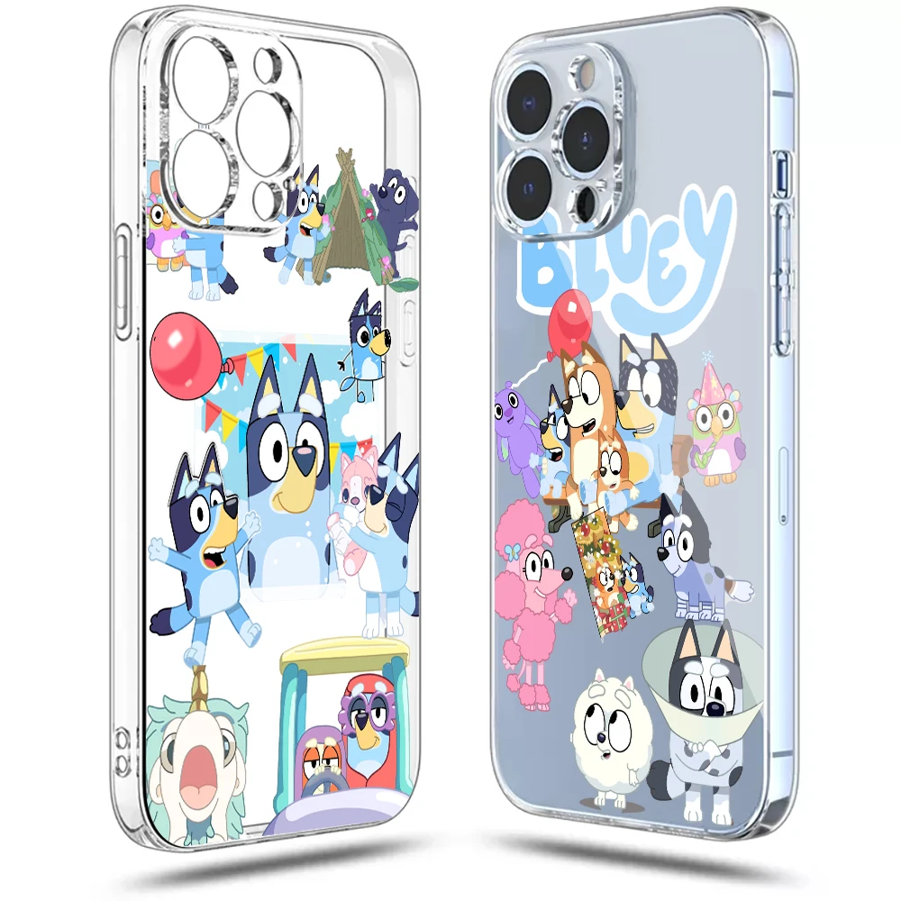 

B-Bluey Bandit-Chilli Phone Case For Xiaomi Redmi Note 12 11 11T 10S 9 Pro Plus 10C 9A 9C 9T K40 K50 K60 4G 5G Transparent Cover