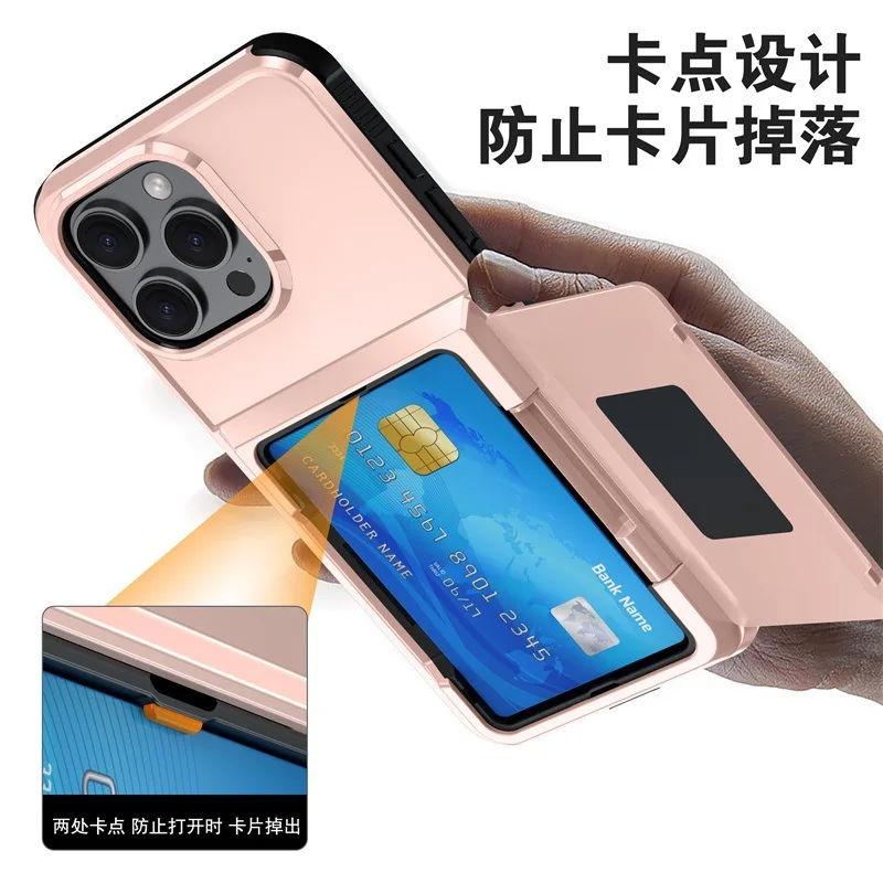 Новый чехол-бумажник с сумкой для карточек iPhone 16 15 14 plus 13 12 11 Pro Max кронштейном