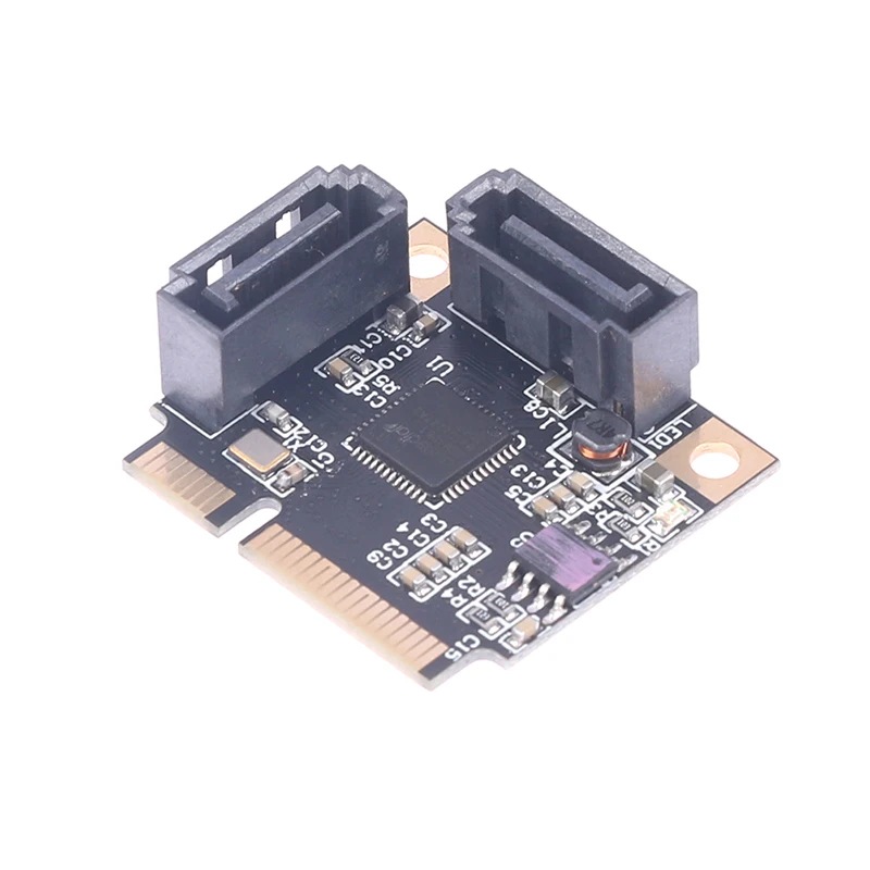 

H1111Z плата расширения Mini PCI-E PCI Express на 2 порта SATA 3,0 конвертер SSD HDD SATA3 контроллер карта расширения SATA множитель