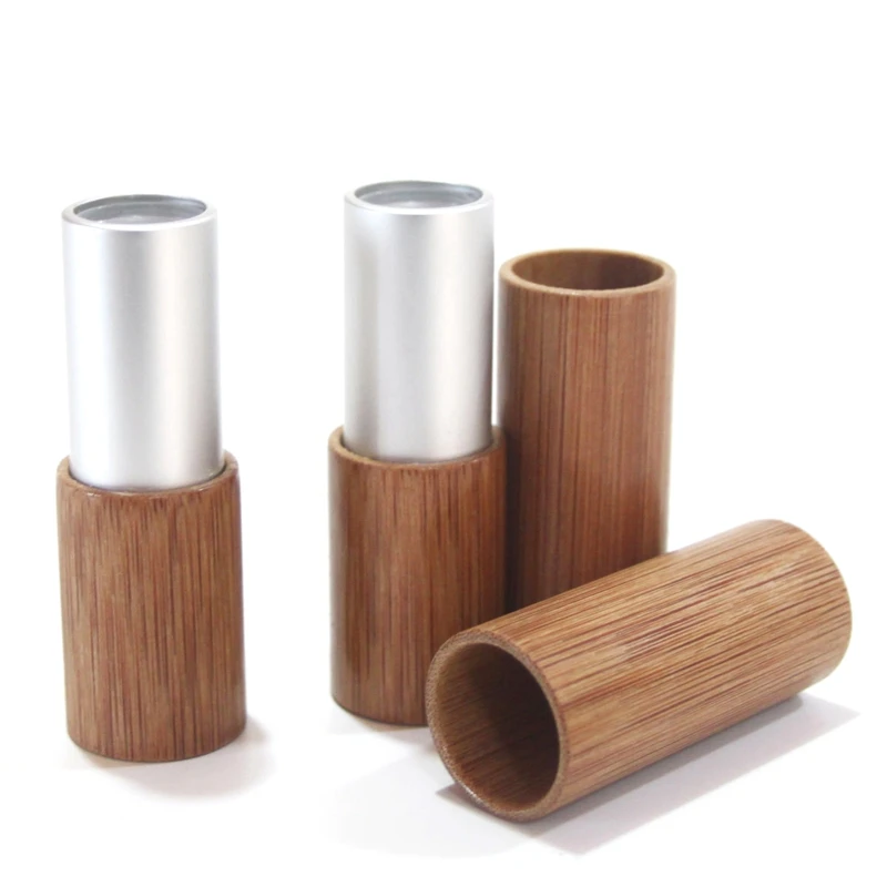 

10Pcs/Lot Bamboo Lipstick Tube Top Grade Lip Balm Sub Package DIY Empty High-End Bamboo Lipstick Container