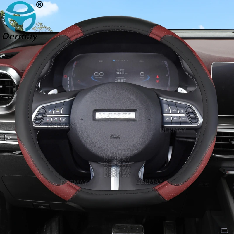 

for Haval F5 F7 F7X H2 H2S H3 H4 H5 H6 H6S H7 H8 H9 M6 Jolion DERMAY Car Steering Wheel Cover PU Leather Auto Accessoires