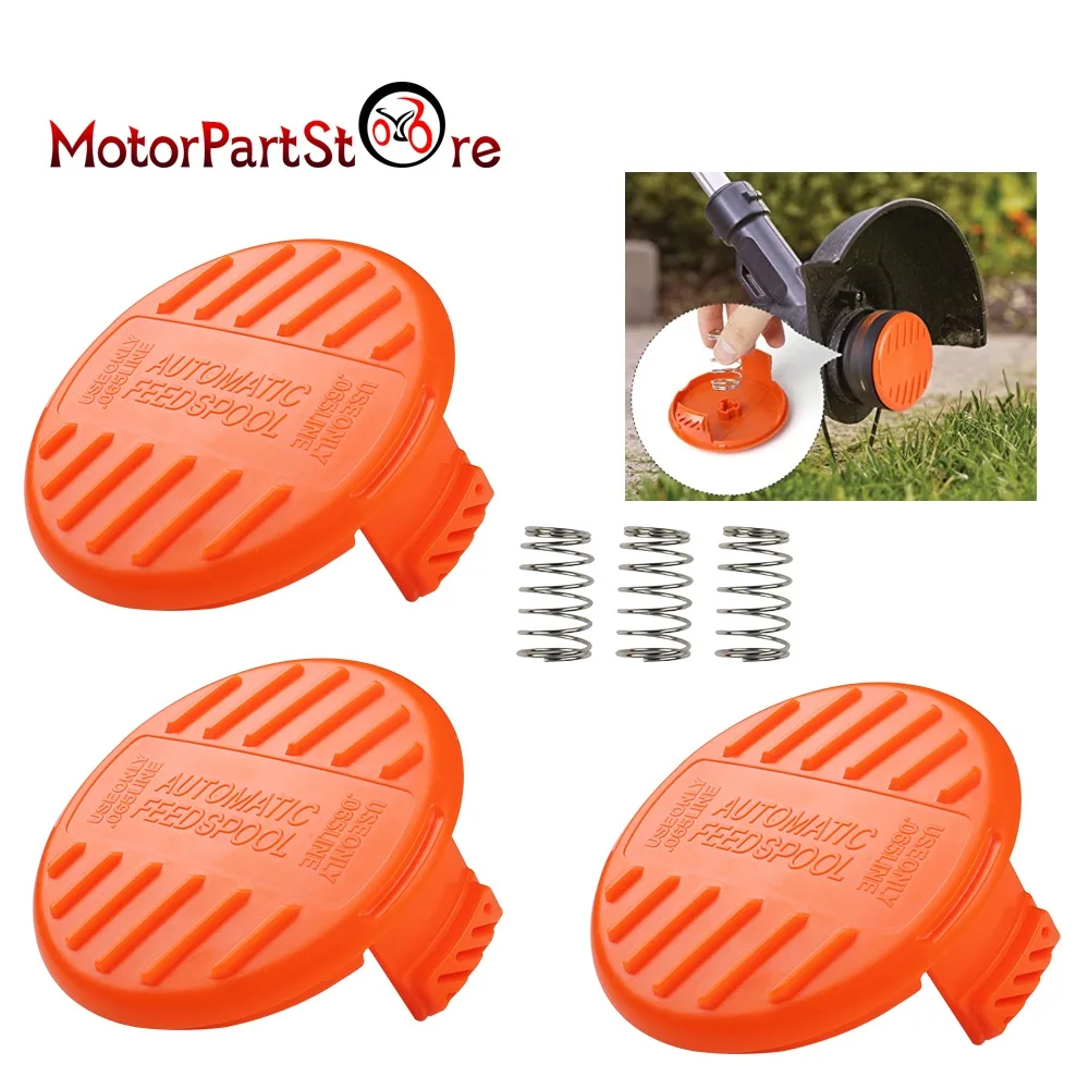 

3pcs String Trimmer Line Cap Spool Cap Covers with Spring for Black & Decker RC-100-P 385022-03 GH400 ST6600 CST1000 MTC220