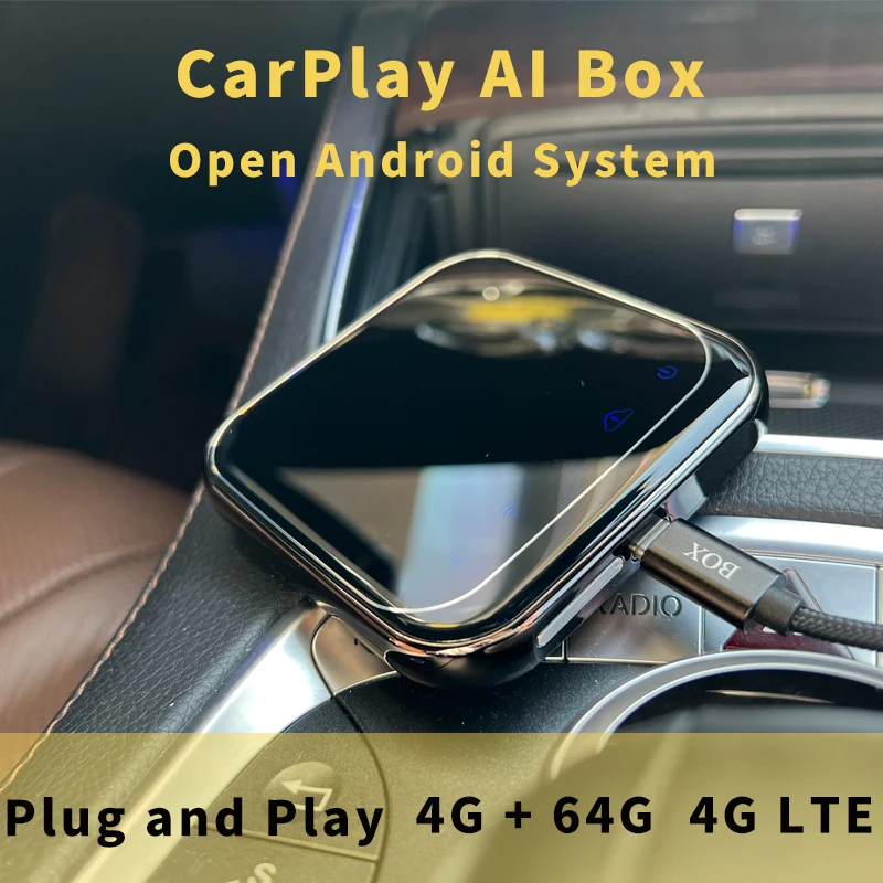 $185.82 Carplay Ai Box Wireless Carplay Android Box Car Multimedia Player 4+64G Plug Play for Apple Carplay Audio Volvo Ford Benz VW