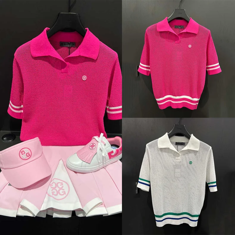 

Women's Golf Short Sleeve T-shirt Ice Knitted Cool 23 Spring/Summer Fashion Short Sleeve Shirt Top Clohting