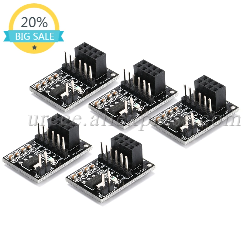 

5pcs NRF24L01 Wifi Wireless Adapter Module 3.3V New Socket Adapter Plate Board For 8Pin For arduino Robot Car 24L01