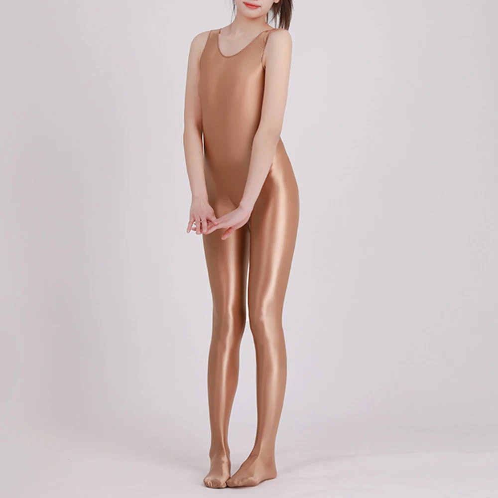 

Women Jumpsuit Sexy Oil Sheer Shiny Glossy Wet Rompers Leotard Bodysuit Women Sleepwear Transparent Hot Erotic Costume
