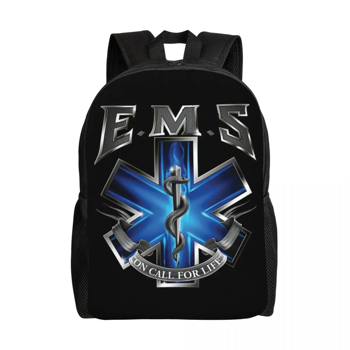 Ems Star Of Life Travel Backpack Men Women School Computer Bookbag Emt Paramedic College Student Daypack Bags