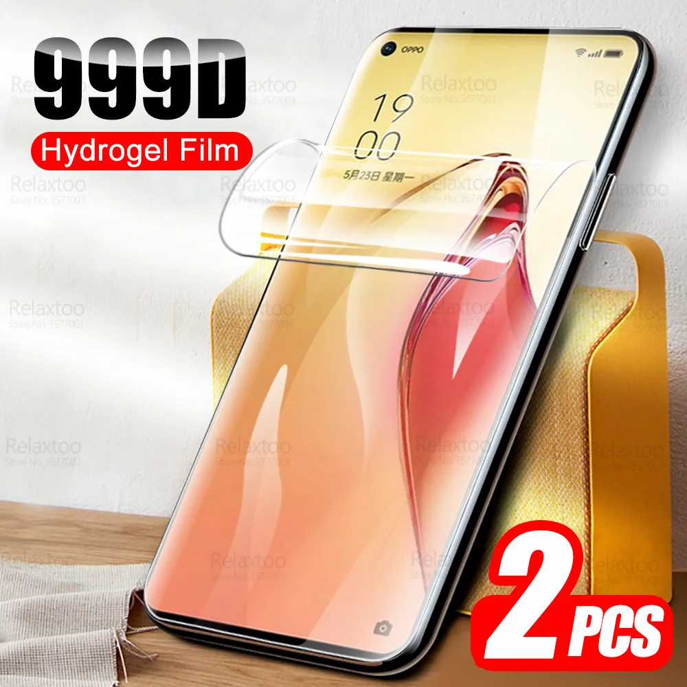 

2 шт. 999D изогнутые мягкие пленки для Oppo Reno 8 Pro Plus Гидрогелевая пленка Reno 8 Pro + 8 Lite светильник 8Pro 5G Защитные пленки для экрана не стекло