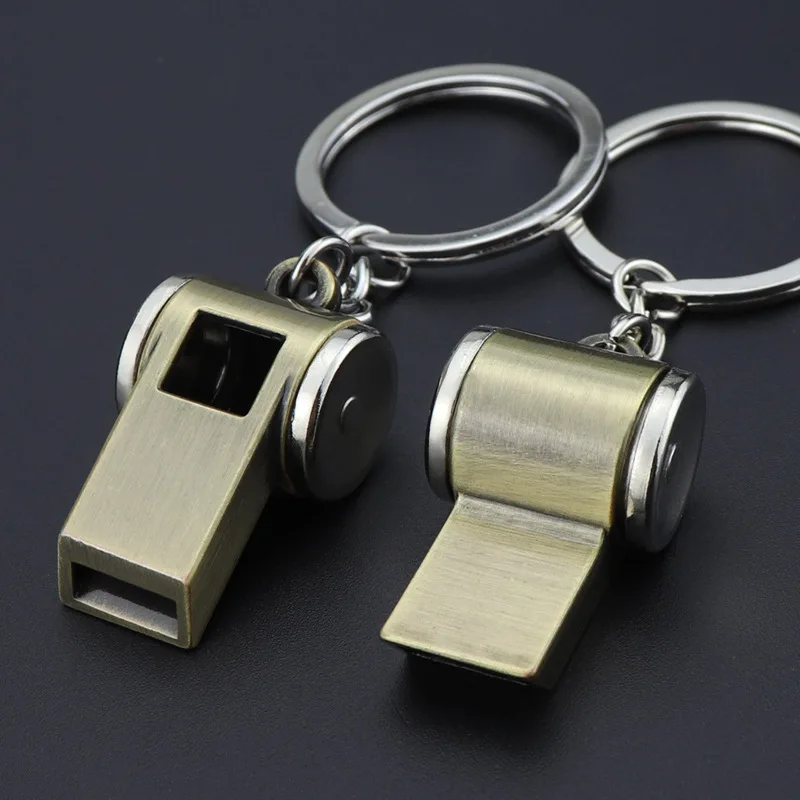 

Retro Style Bronze Whistle Keychain Outdoor Activity Creative Gift