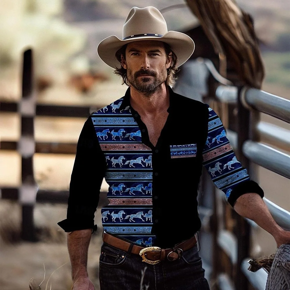 Мужская рубашка в ковбойском стиле