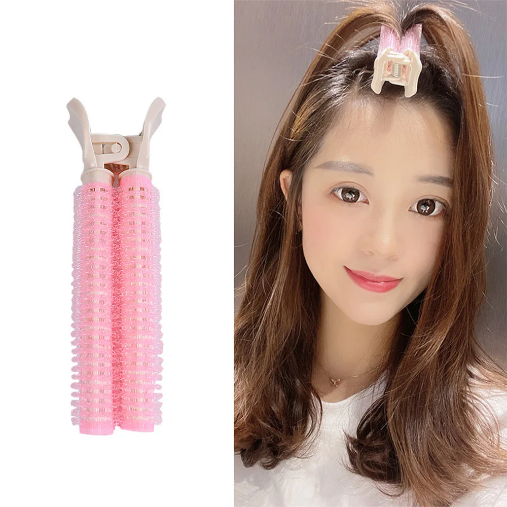 

2PCS/Pack No Heat Bangs Hair Root Fluffy Lazy Hair Clips Hair Top Styling Hairpins Hair Rollers Bangs Curling Barrel Hair Clips