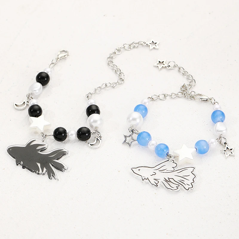 Браслет Y2K с бусинами в виде полой звезды модный браслет стиле панк подвесками